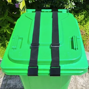 2PCS Metal Double-Claw Trash Can Lock Strap for Animals,Outdoor Racoon Garbag...