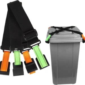 2 Pack Trash Can Locks Animals Adjustable Strap, Garbage Bin Raccoon Proof