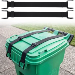 2 Pack Trash Can Straps Outdoor Garbage Can Lid Locks for Raccoons Bear Anima...