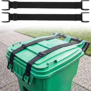 2 Pack Trash Can Lid Lock Outdoor Garbage Strap for Raccoon