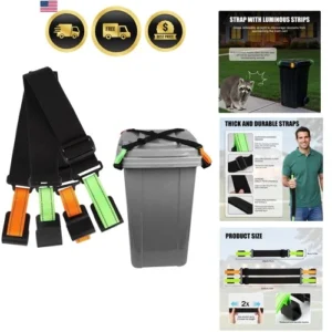 Trash Can Locks for Animals, 2 Pack Adjustable Garbage Can Locks with Reflect...